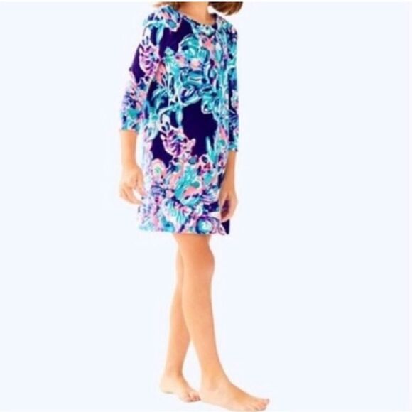 Lilly Pulitzer Mini Olive Luxe Velour Dress All Caught Up- Size Large (8/10) - Picture 2 of 10